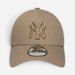 New Era Cappellino 9FORTY Regolabile New York Yankees MLB Dark Beige