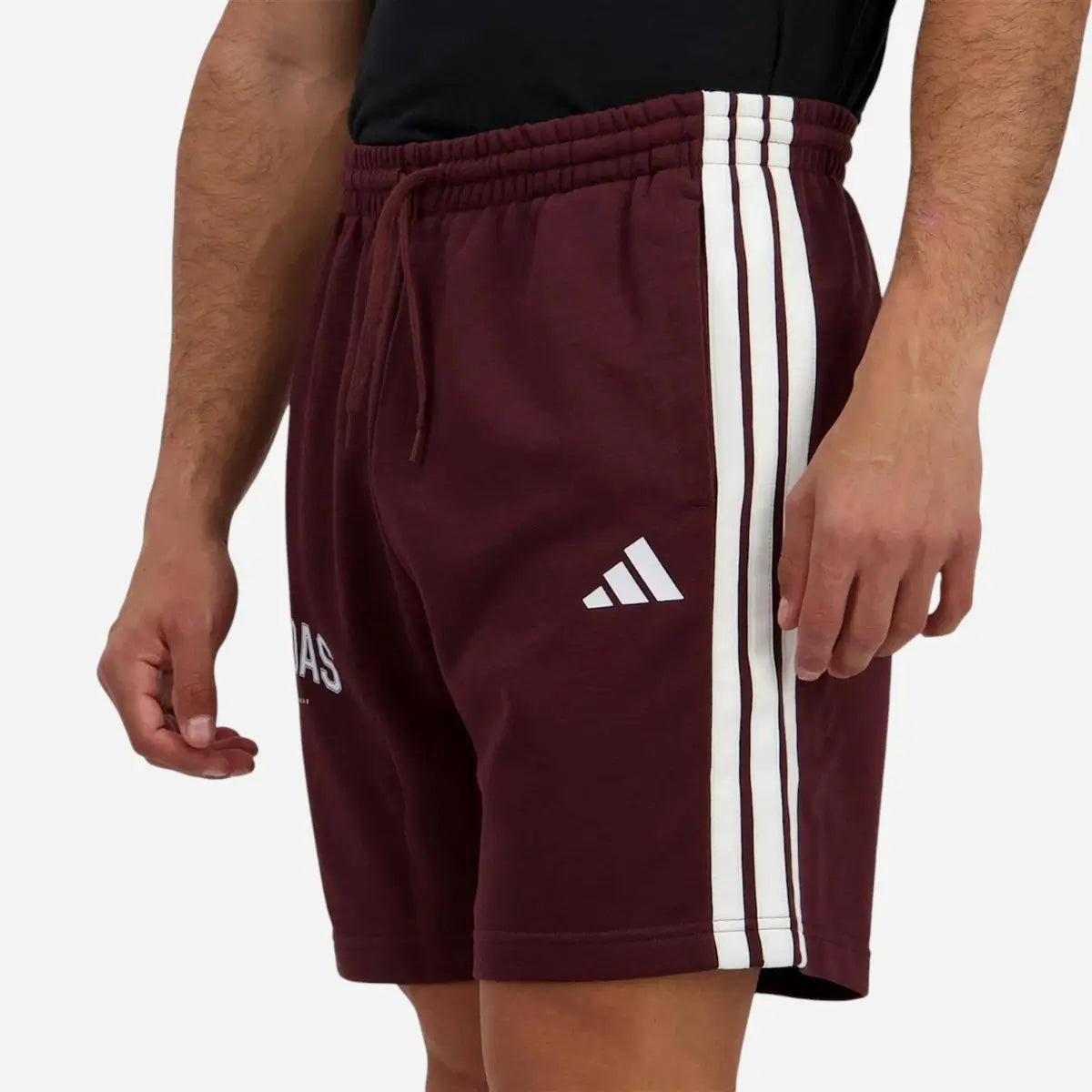 Adidas Short Codes 3-Stripes French Terry Bordeaux