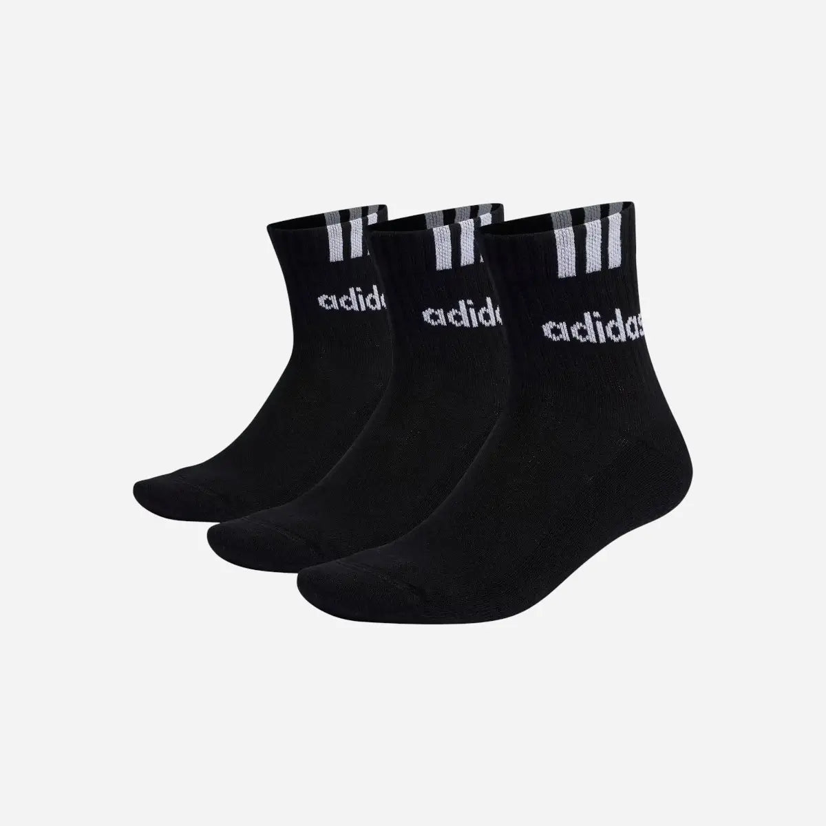 Adidas Calze 3-Stripes Linear Half-Crew Cushioned (3 paia) black / white