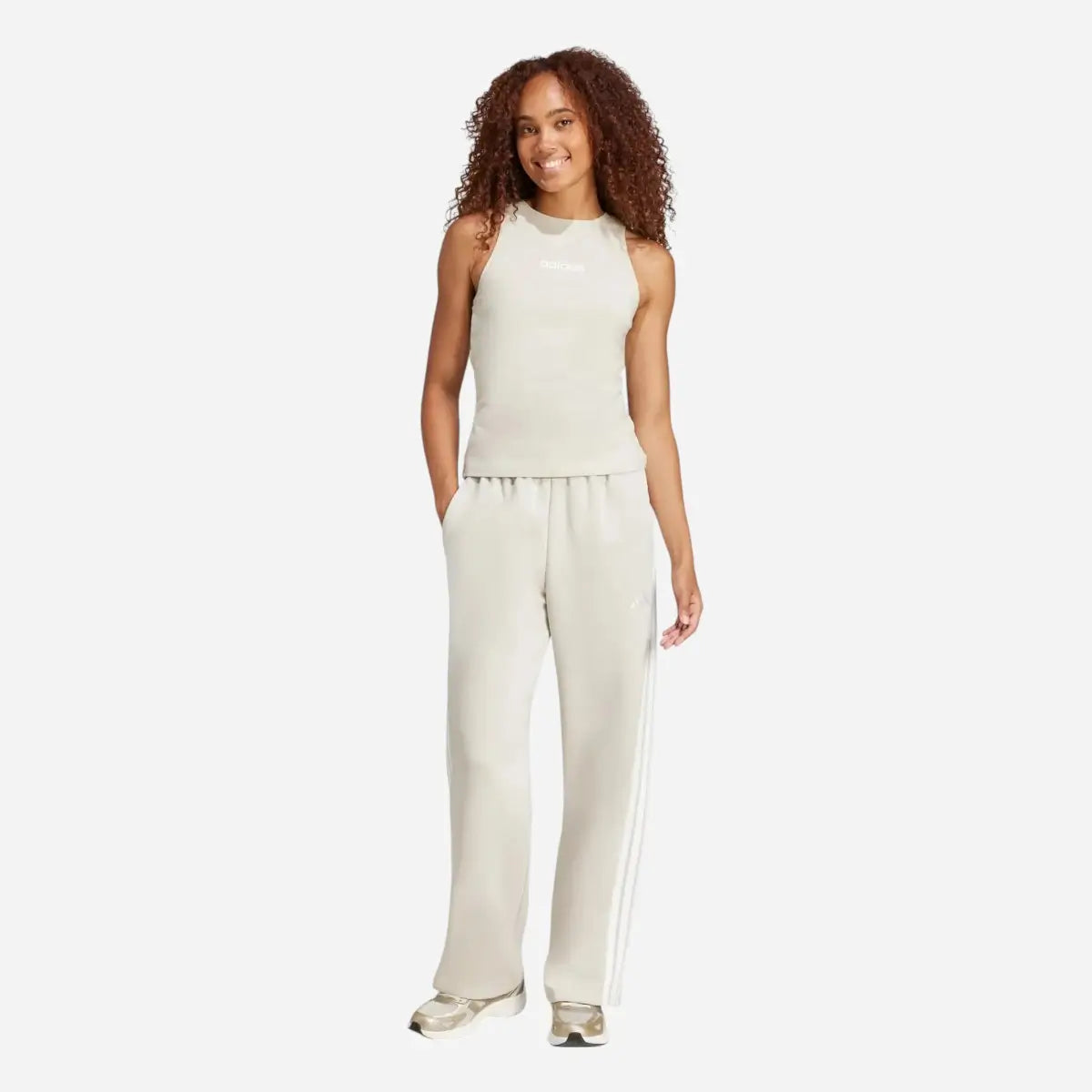 Adidas Canotta Essentials Linear Slim Cotton Beige