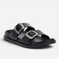 Superga ciabatte donna Doppia Fibbia Nero Metallic S87Y832