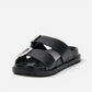 Superga ciabatte donna Doppia Fibbia Nero Metallic S87Y832