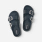 Superga ciabatte donna Doppia Fibbia Nero Metallic S87Y832