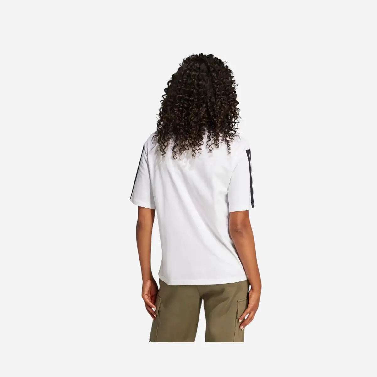 Adidas T-Shirt Boyfriend Essentials 3-Stripes white/black