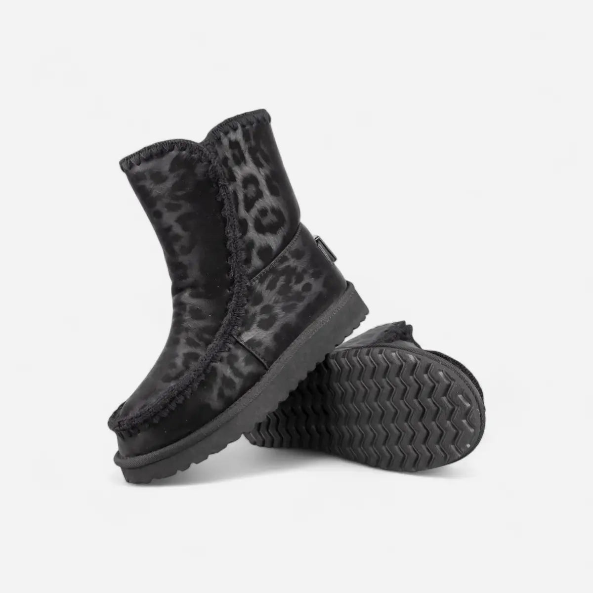 ICON Stivaletto Mid Pelliccia Ecopelle Nero Animalier IC05267SD