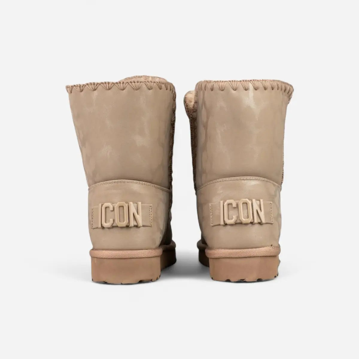 ICON Stivaletto Mid Pelliccia Ecopelle Tortora Animalier IC05267SD