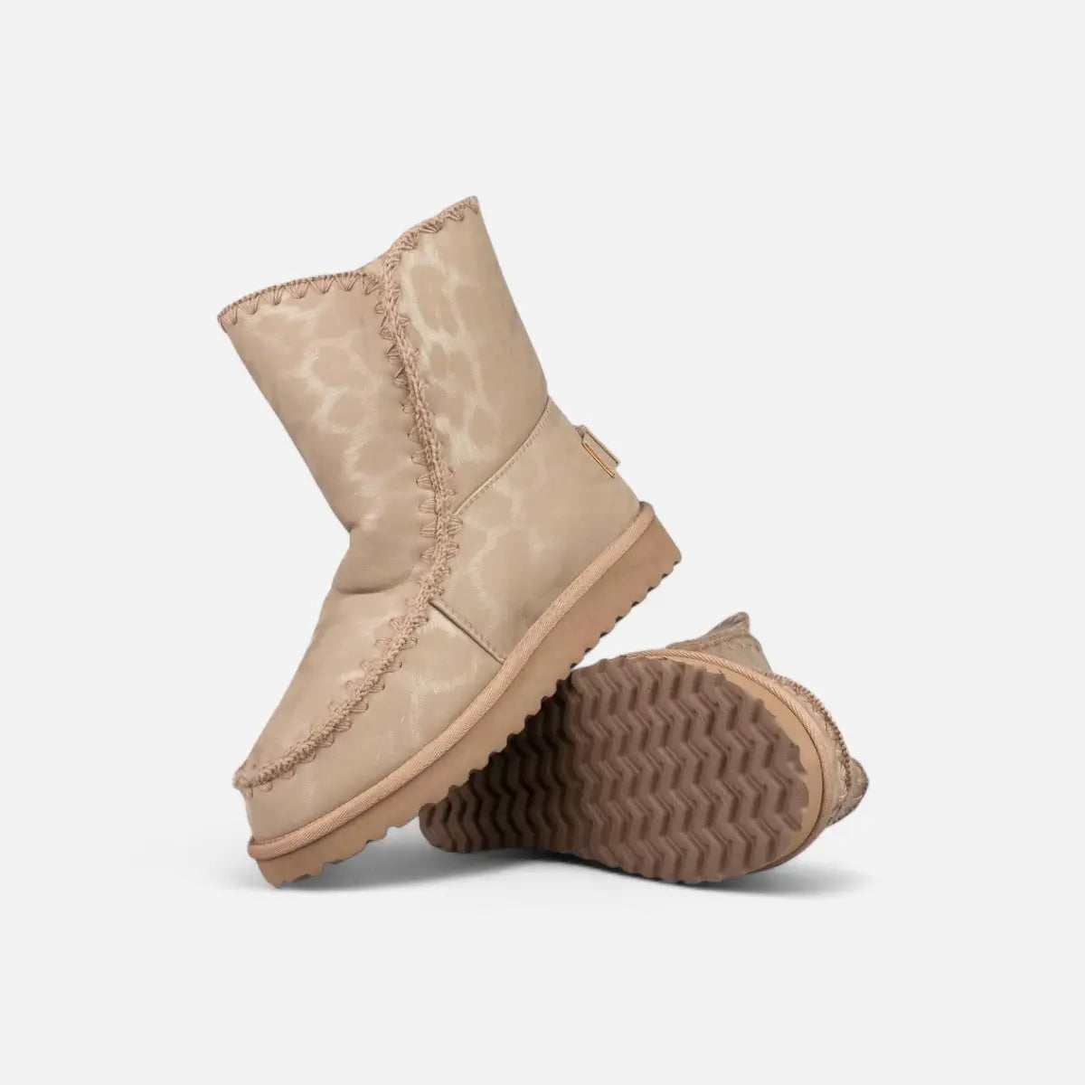 ICON Stivaletto Mid Pelliccia Ecopelle Tortora Animalier IC05267SD