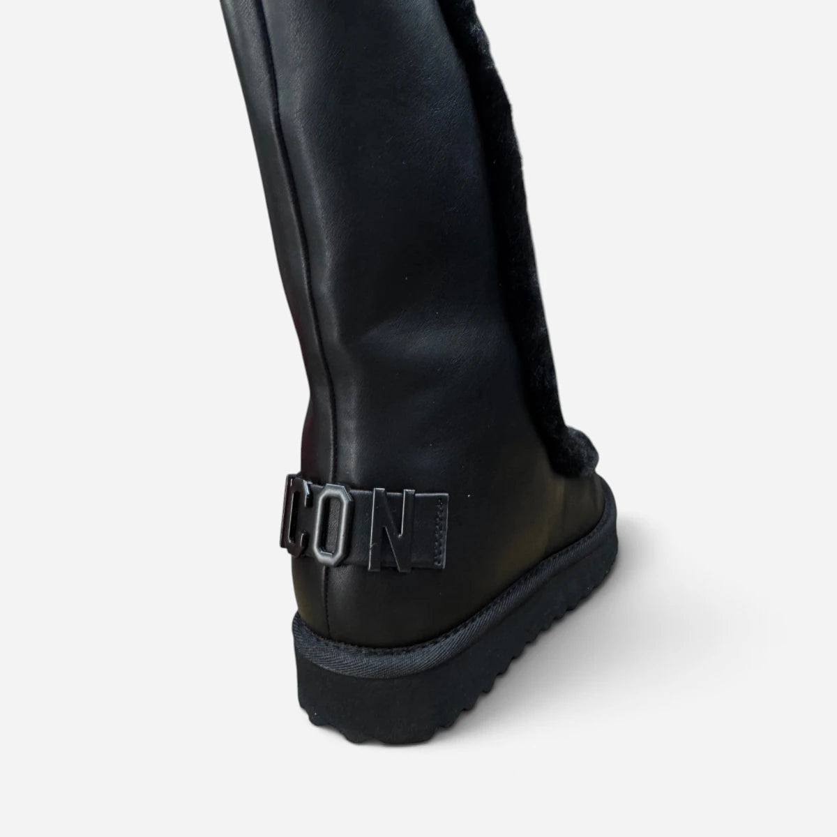 ICON Stivale Alto Pelliccia Eco-pelle Nero IC7104SD/FUR