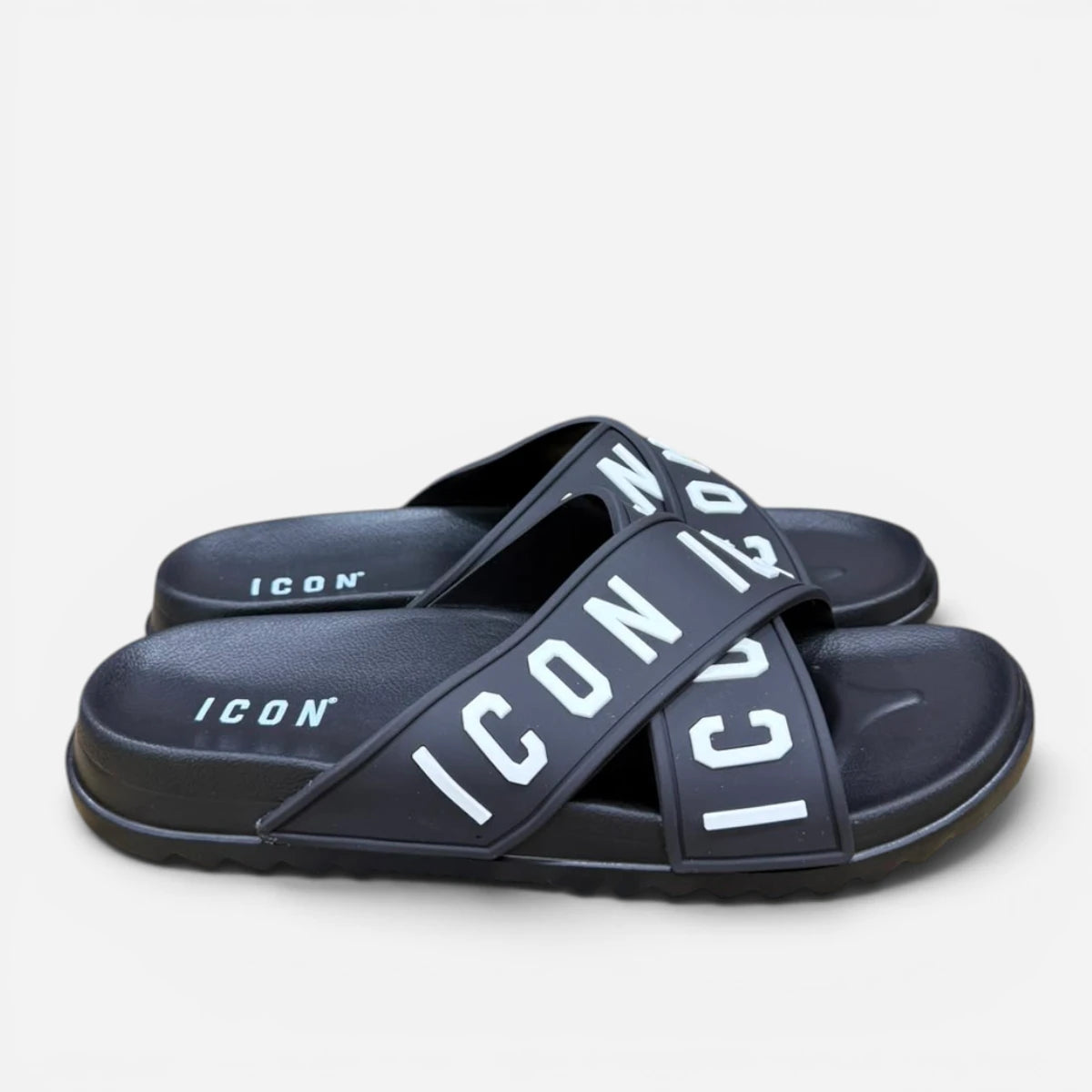 ICON ciabatte uomo Cross Logo Black & White IC05712TU