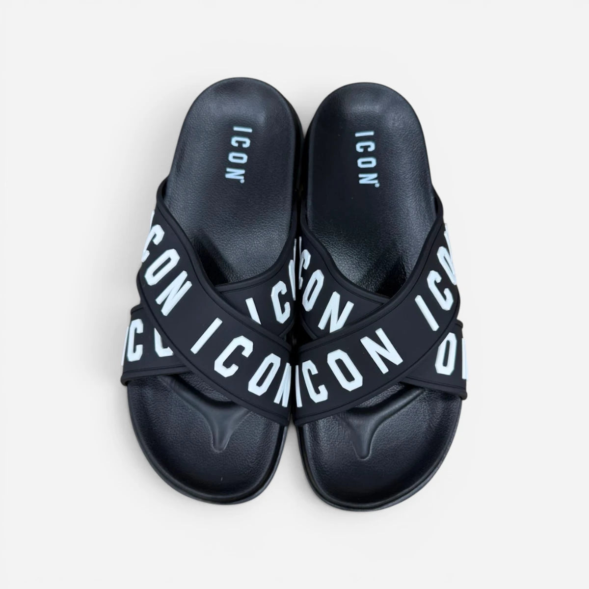 ICON ciabatte uomo Cross Logo Black & White IC05712TU