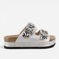 Superga Sandalo Platform donna doppia fibbia Argento Leopard S11U421