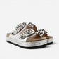 Superga Sandalo Platform donna doppia fibbia Argento Leopard S11U421