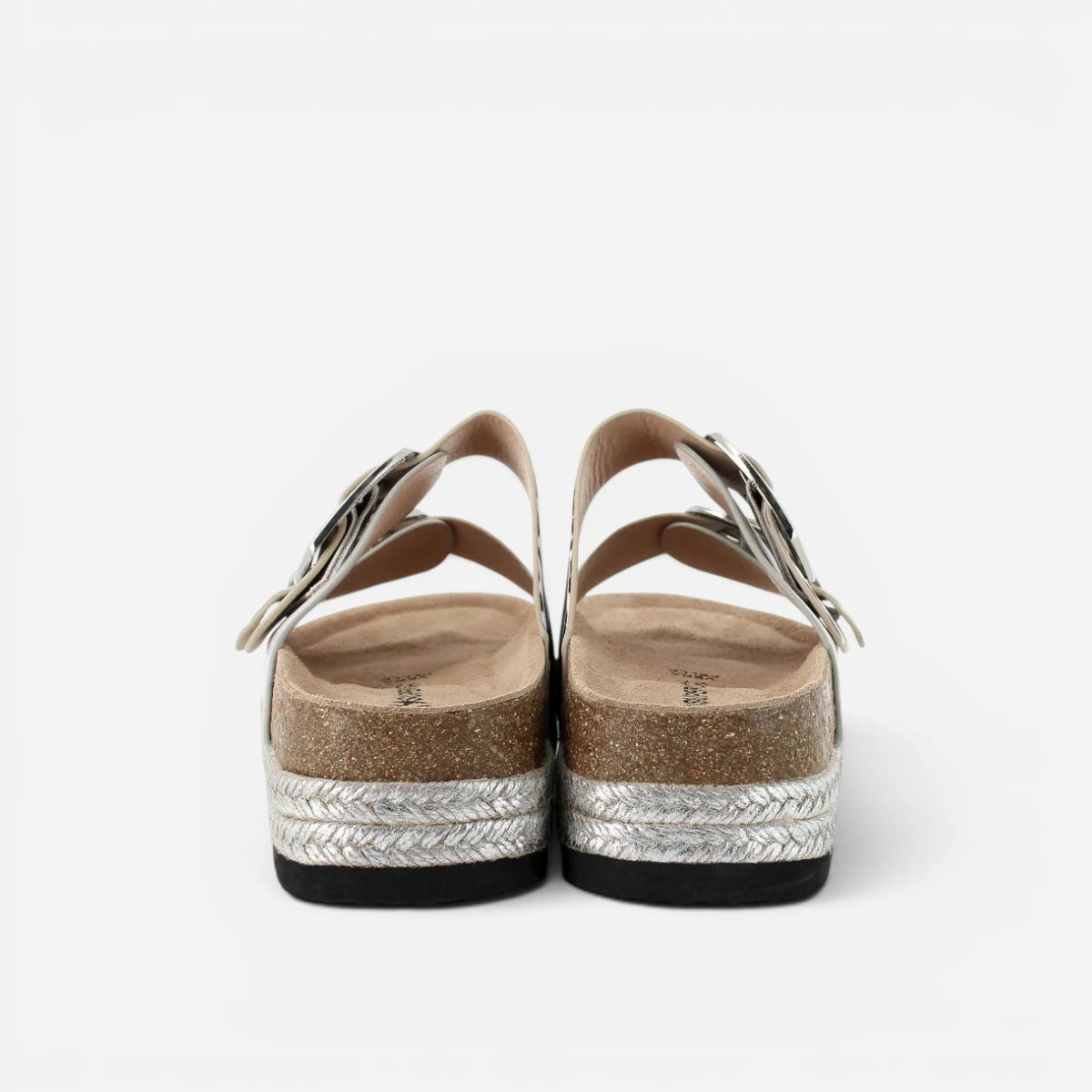 Superga Sandalo Platform donna doppia fibbia Argento Leopard S11U421
