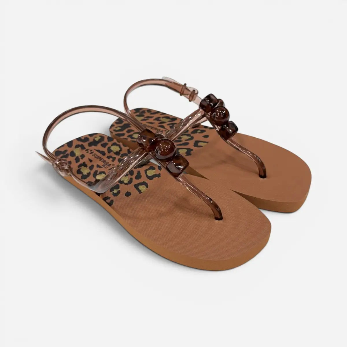 Superga sandalo donna infradito Charm Jewel Brown S87Y843