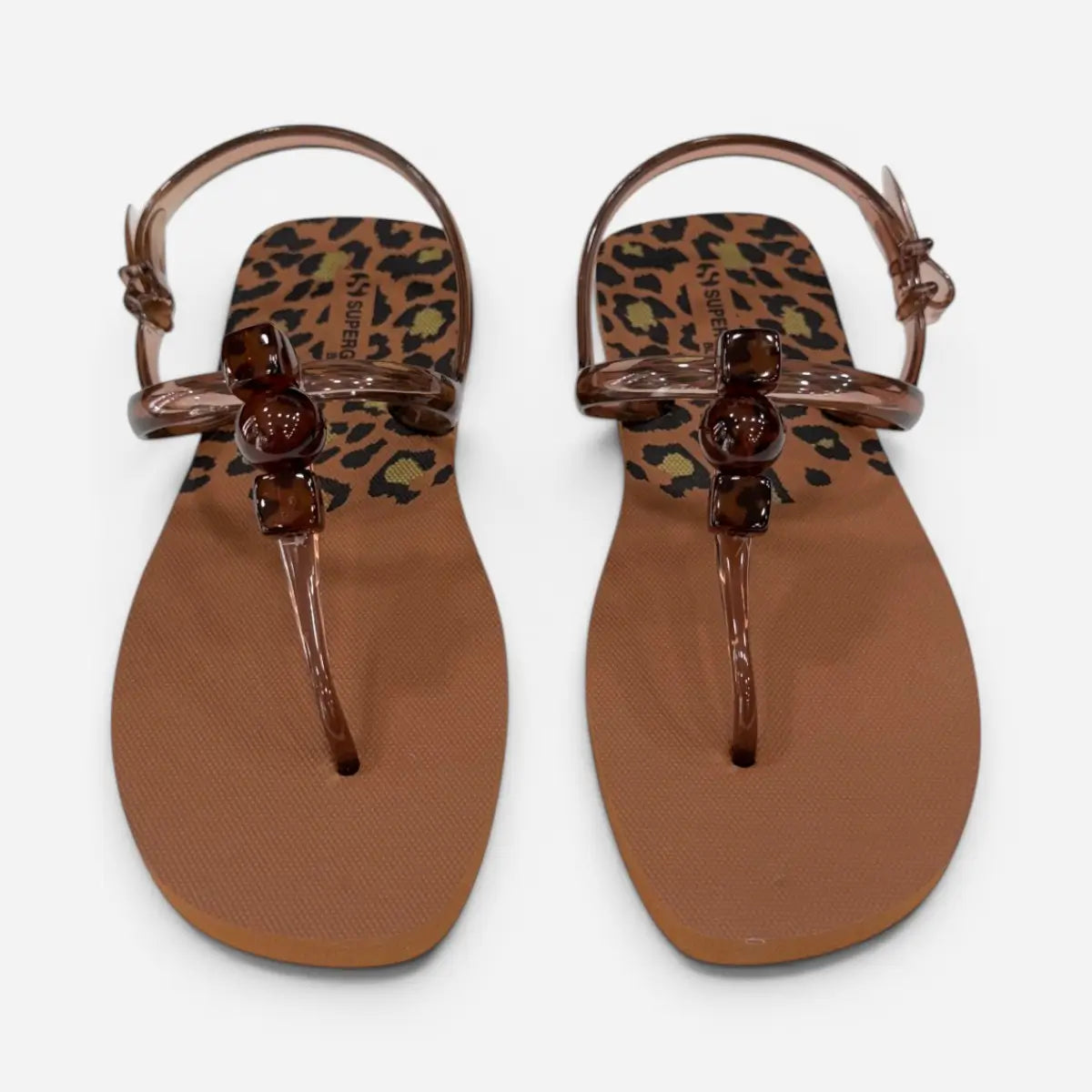 Superga sandalo donna infradito Charm Jewel Brown S87Y843