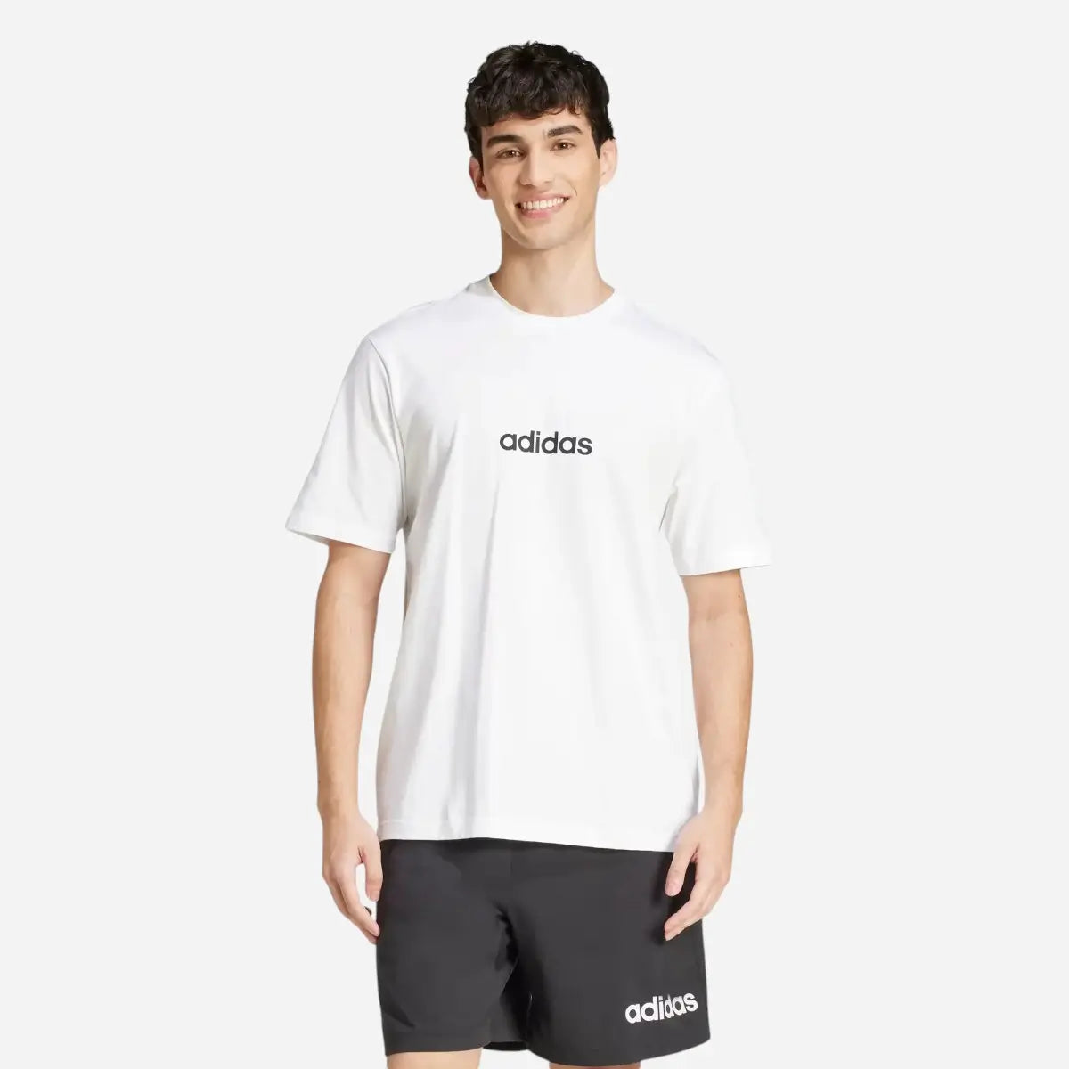 Adidas T-shirt Essentials Linear Single Jersey White / Black