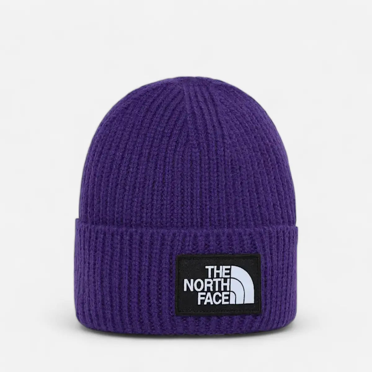 The North Face berretto con risvolto e logo box TNF purple