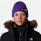 The North Face berretto con risvolto e logo box TNF purple