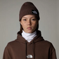 The North Face berretto con risvolto e logo box TNF smokey brown
