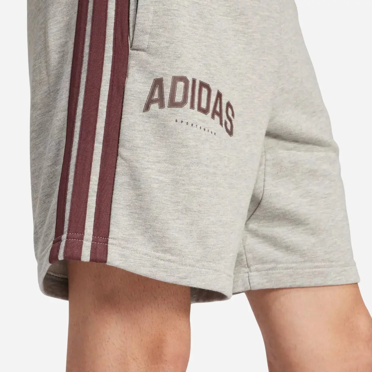 Adidas Short Codes 3-Stripes French Terry Grey / Bordeaux