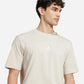 Adidas T-shirt Essentials Small Logo Single Jersey Tee Beige