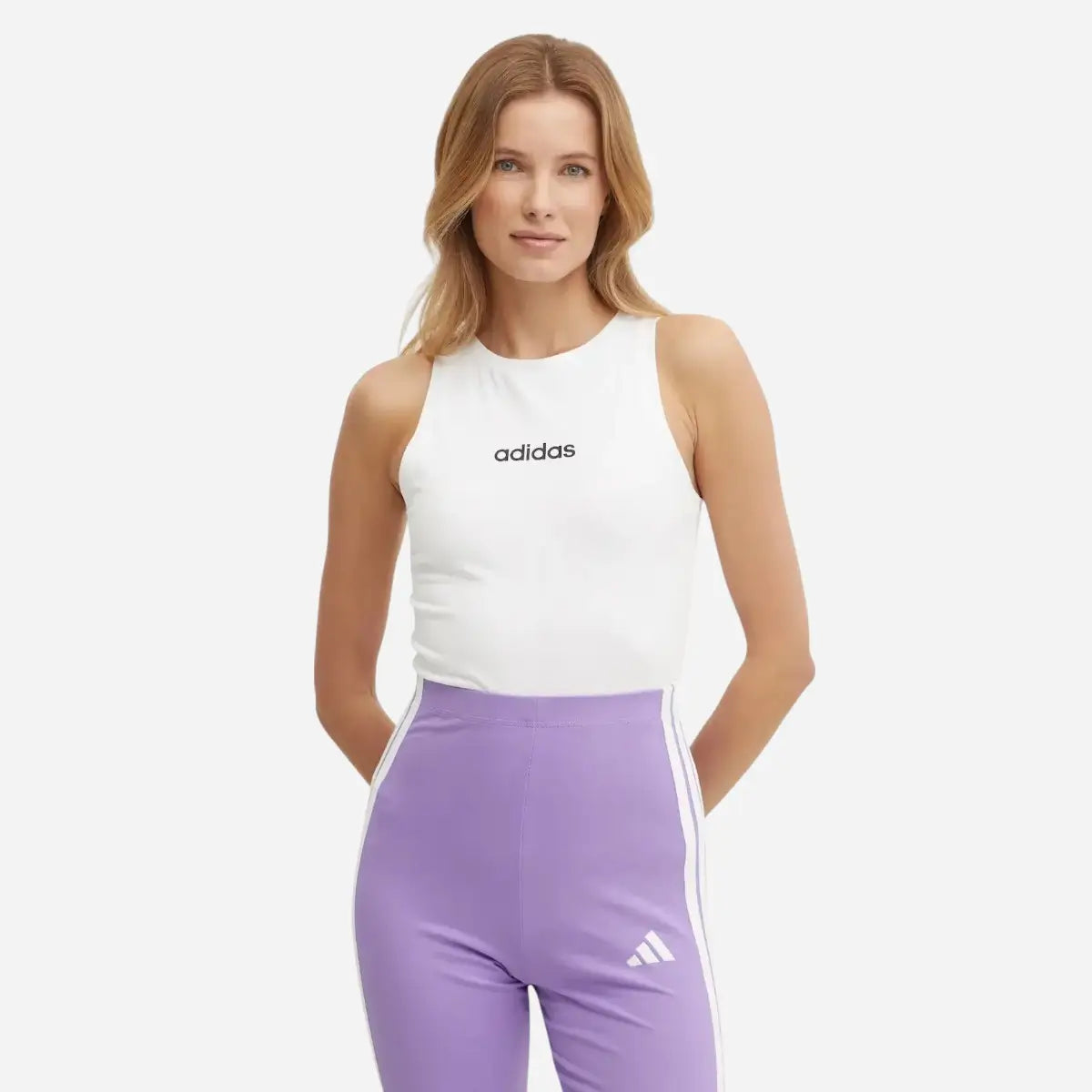 Adidas Canotta Essentials Linear Slim Cotton White / Black