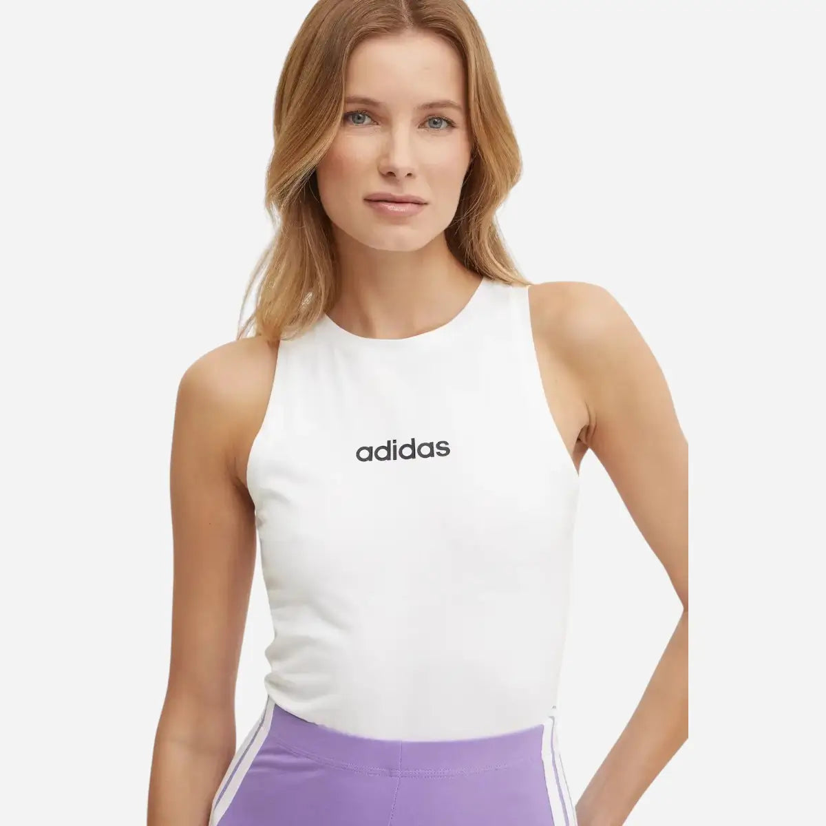 Adidas Canotta Essentials Linear Slim Cotton White / Black