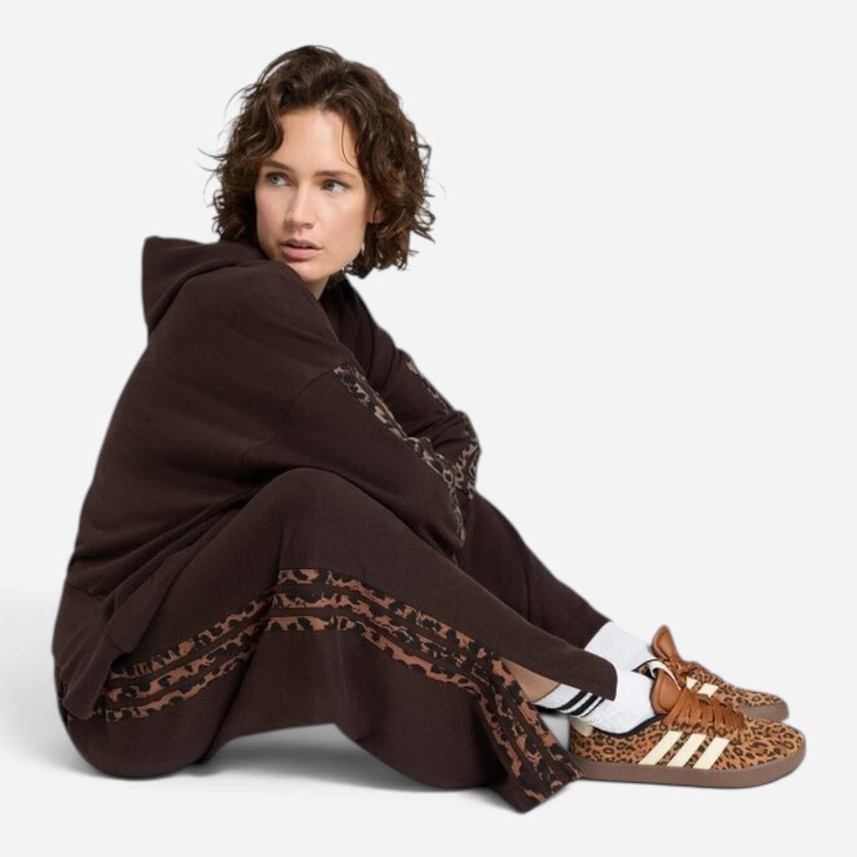 Adidas Tuta Completo Donna Seasonal 3 Stripes Animalier Coffee