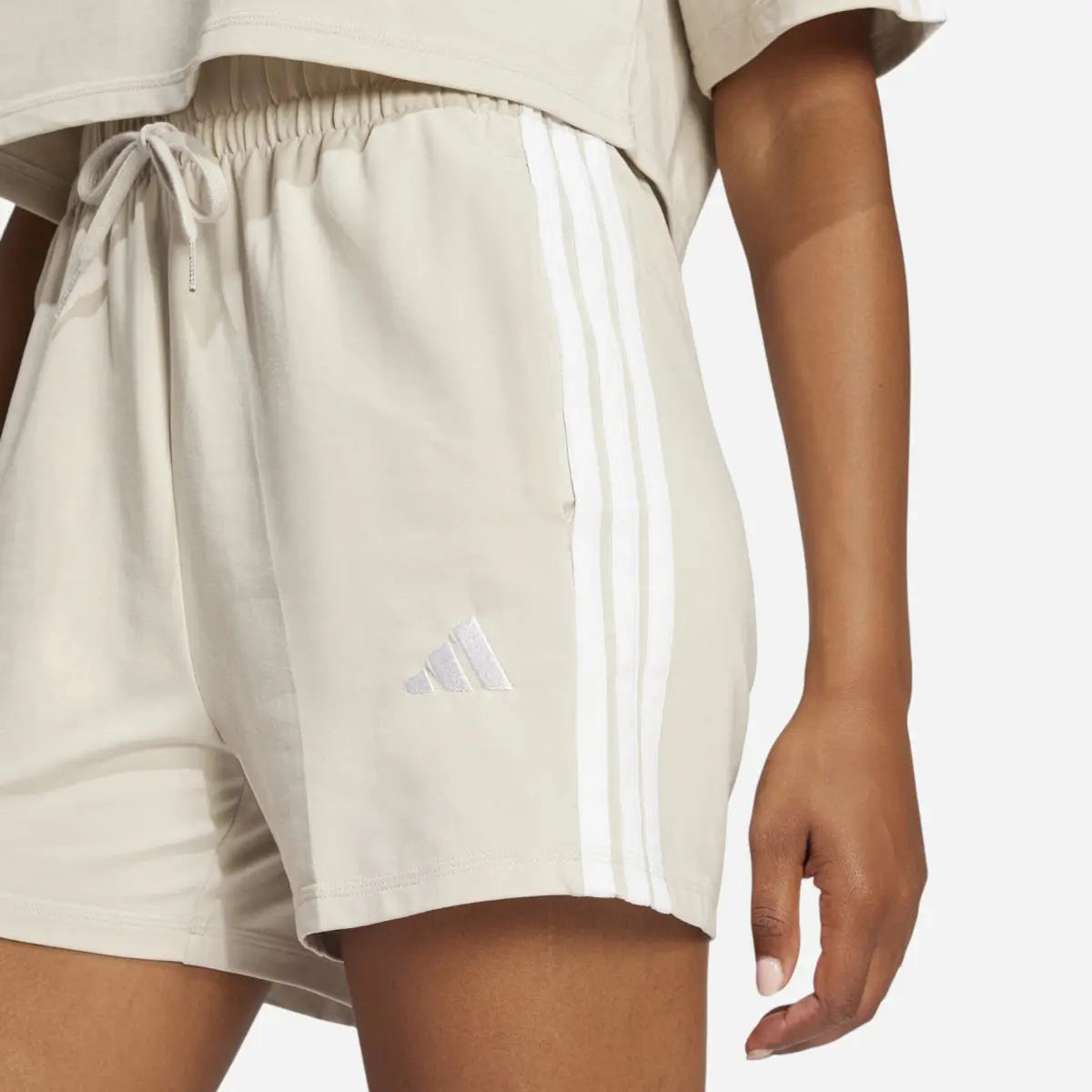 Adidas Short Essentials 3-Stripes Cotton Beige