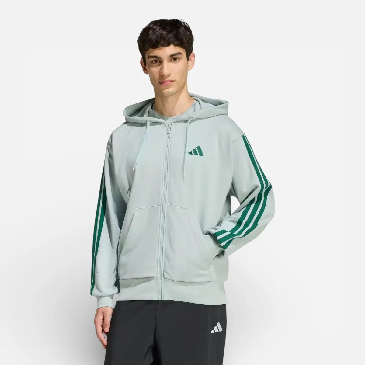 Adidas Tuta Sportswear Basic 3-Stripes Essentials French Wonder Sage/Collegiate Green
