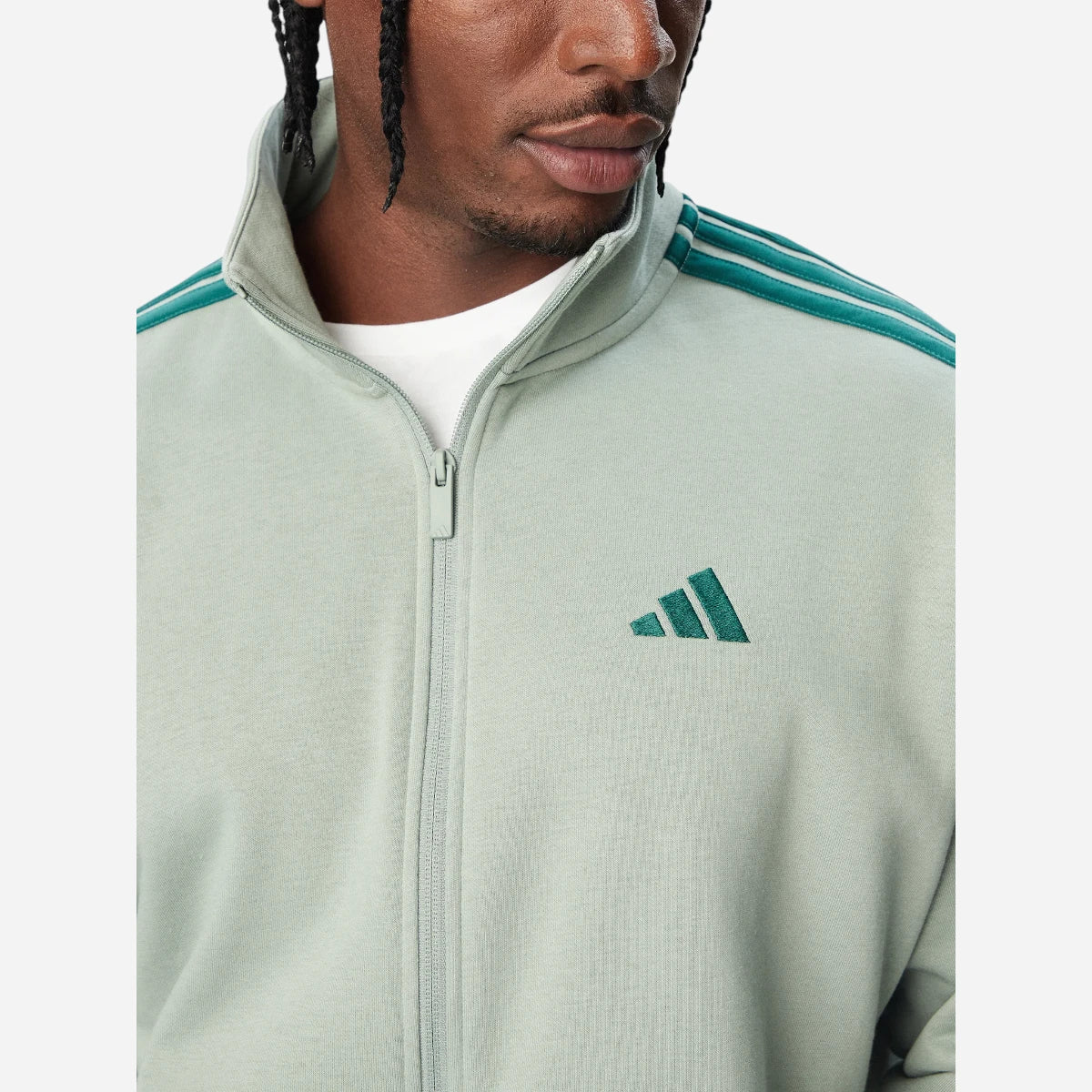 Adidas Tuta Uomo 3 Stripes Fleece Light Green