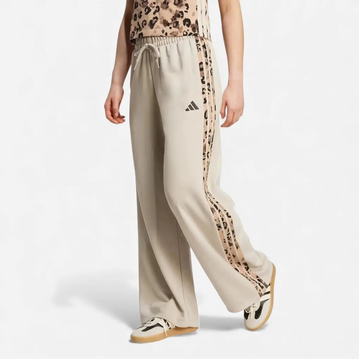 Adidas Tuta Animal Print 3 Stripes Beige