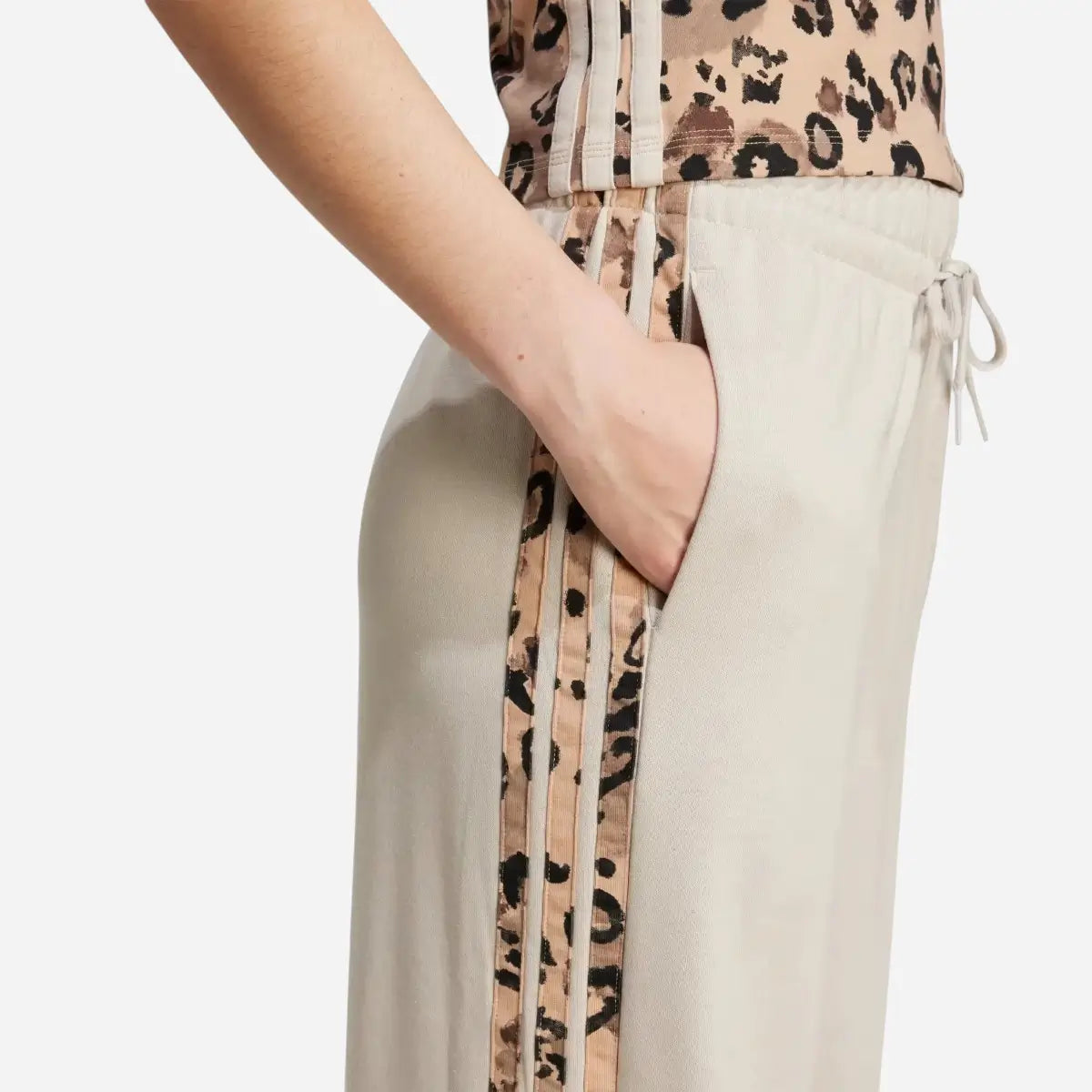 Adidas Tuta Animal Print 3 Stripes Beige