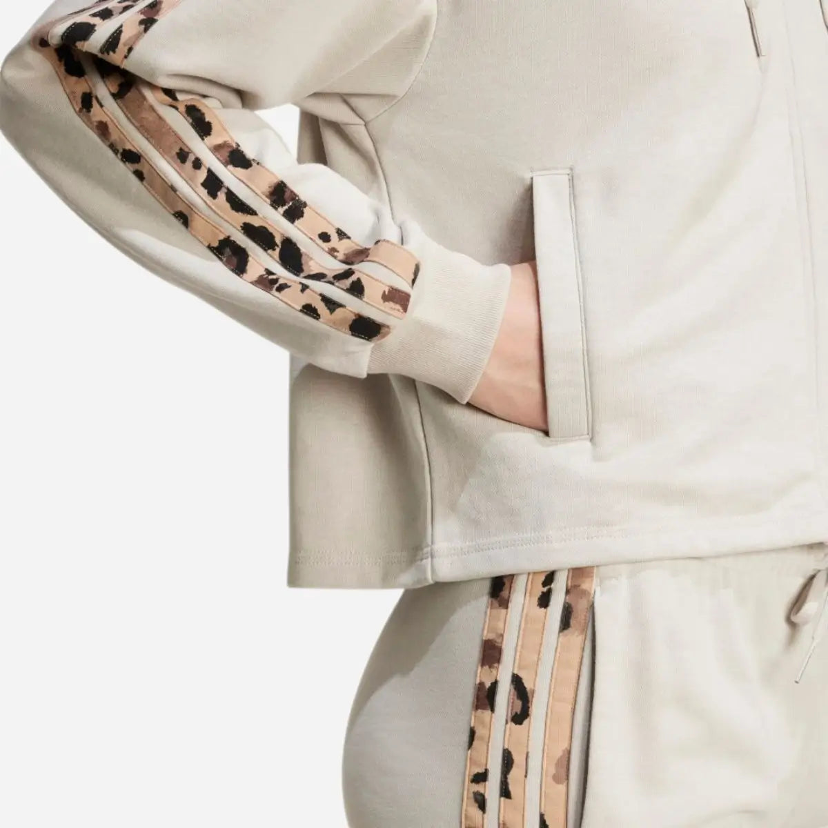 Adidas Tuta Animal Print 3 Stripes Beige