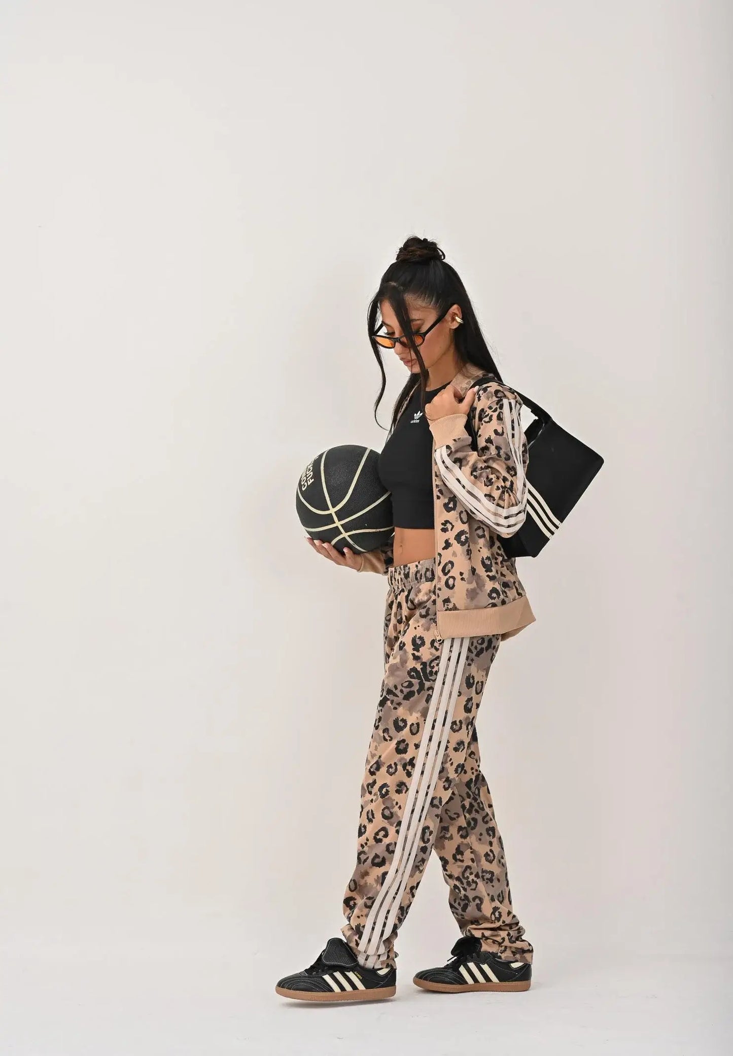 Adidas Tuta Track suit Essentials 3-Stripes Leopard Beige