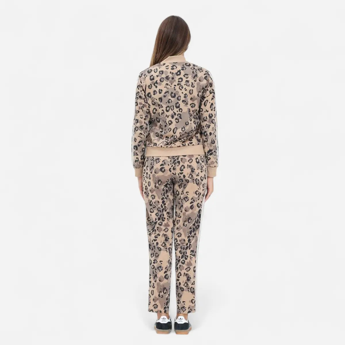 Adidas Tuta Track suit Essentials 3-Stripes Leopard Beige