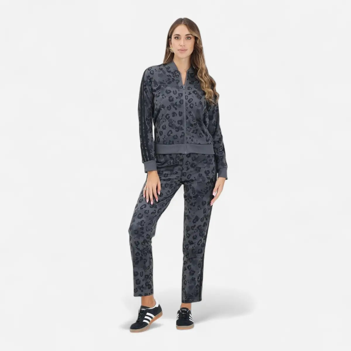 Adidas Tuta Track suit Essentials 3-Stripes Leopard Grey