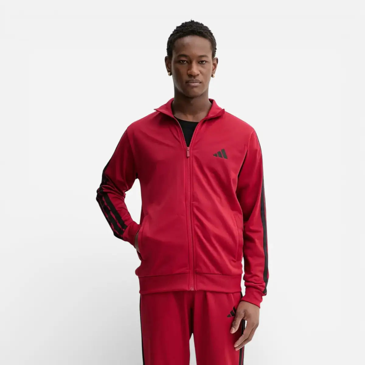 Adidas Tuta Sportswear Basic 3-Stripes Tricot Rosso Granata