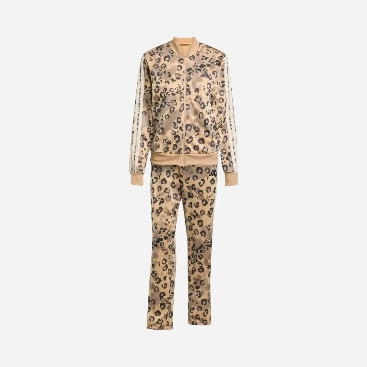Adidas Tuta Track suit Essentials 3-Stripes Leopard Beige