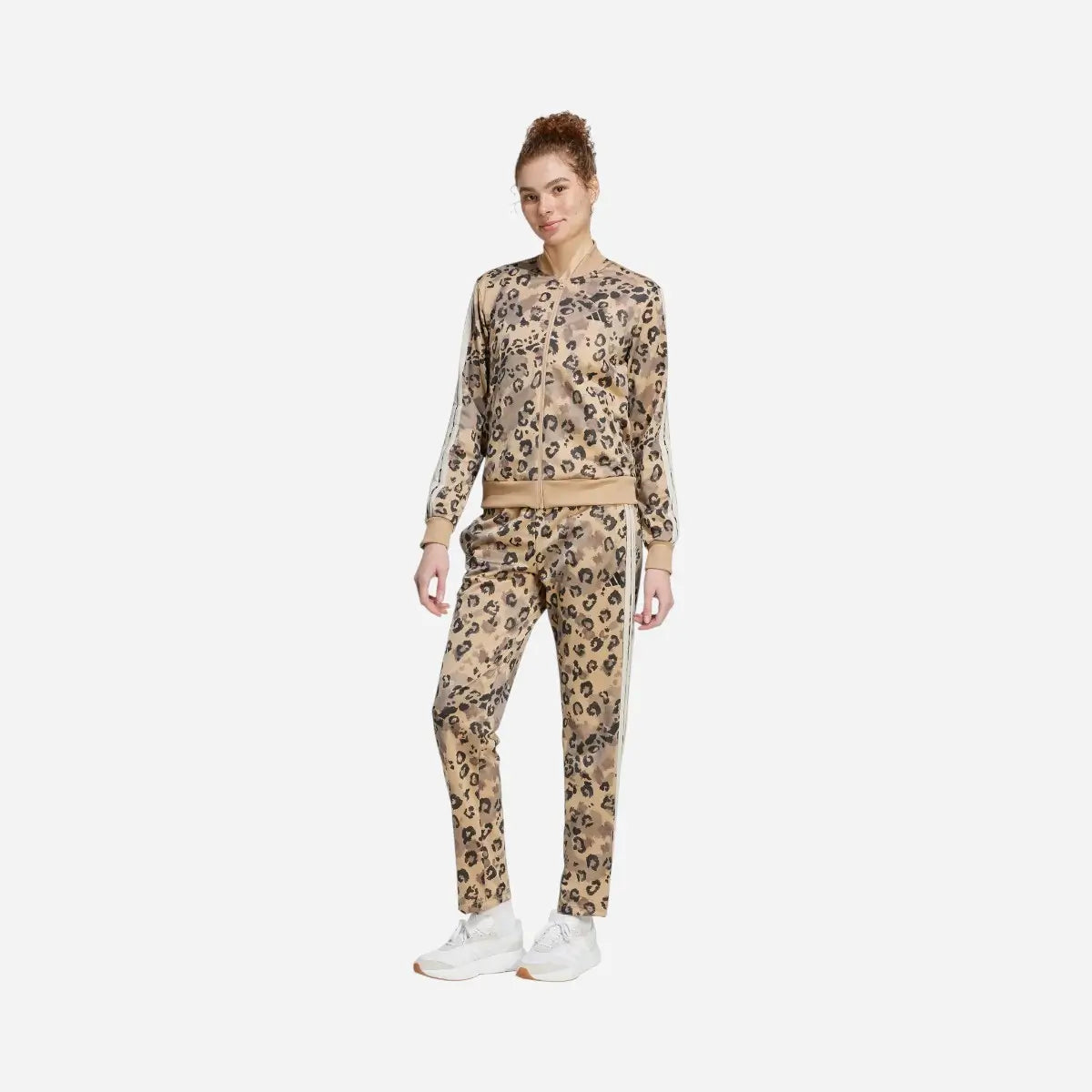 Adidas Tuta Track suit Essentials 3-Stripes Leopard Beige