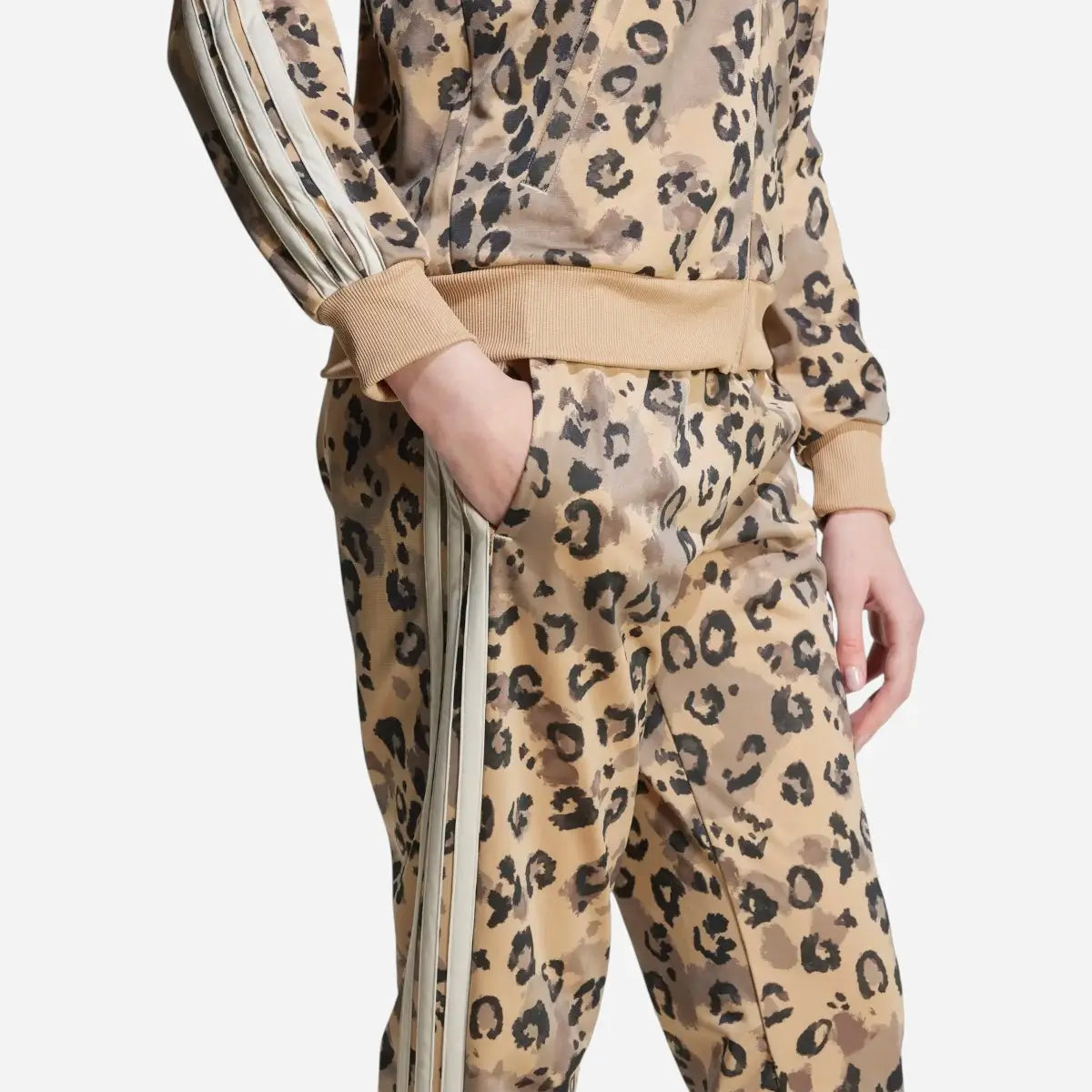 Adidas Tuta Track suit Essentials 3-Stripes Leopard Beige