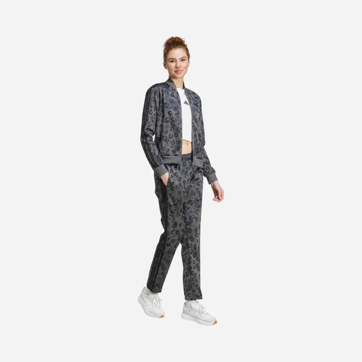 Adidas Tuta Track suit Essentials 3-Stripes Leopard Grey