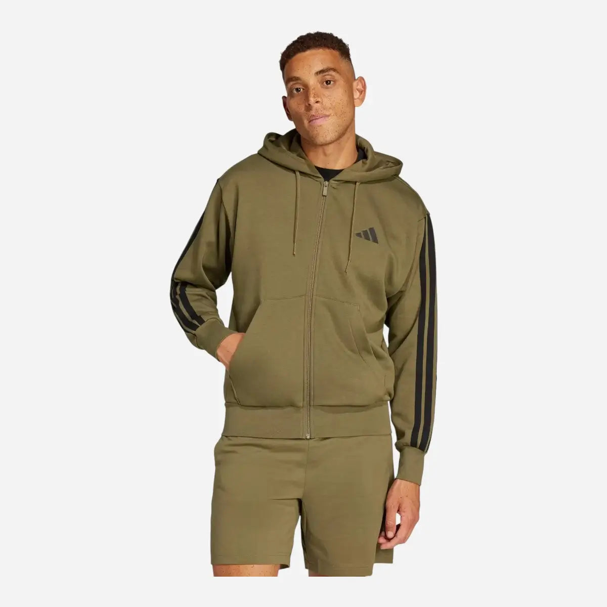 Adidas Tuta Colorblock Fleece 3 stripes FL Olive Strata