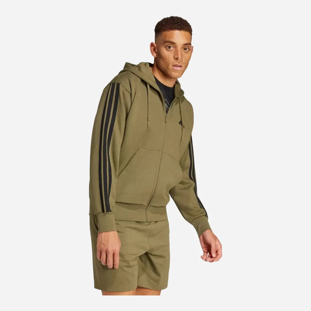 Adidas Tuta Colorblock Fleece 3 stripes FL Olive Strata