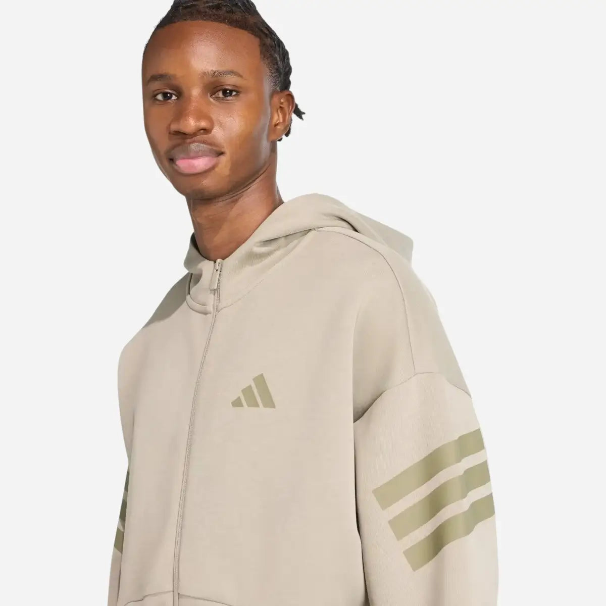 Adidas Tuta (Hoodie+Pant) Future Icons 3-Stripes Silver Pebble