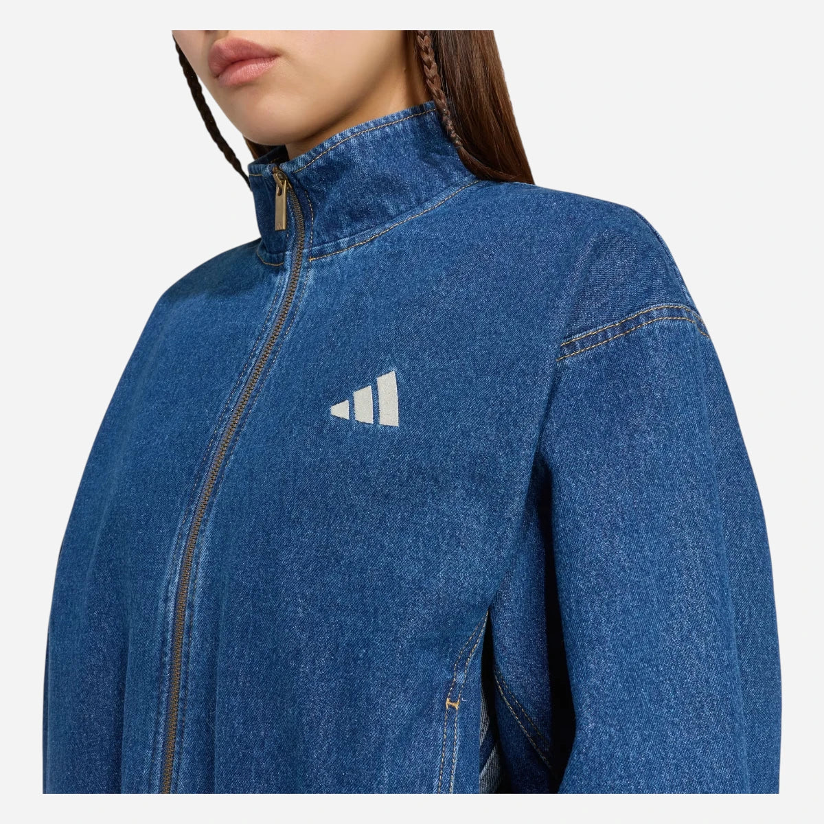 Adidas Giacca Boxy Donna Denim Stadium Loose Fit