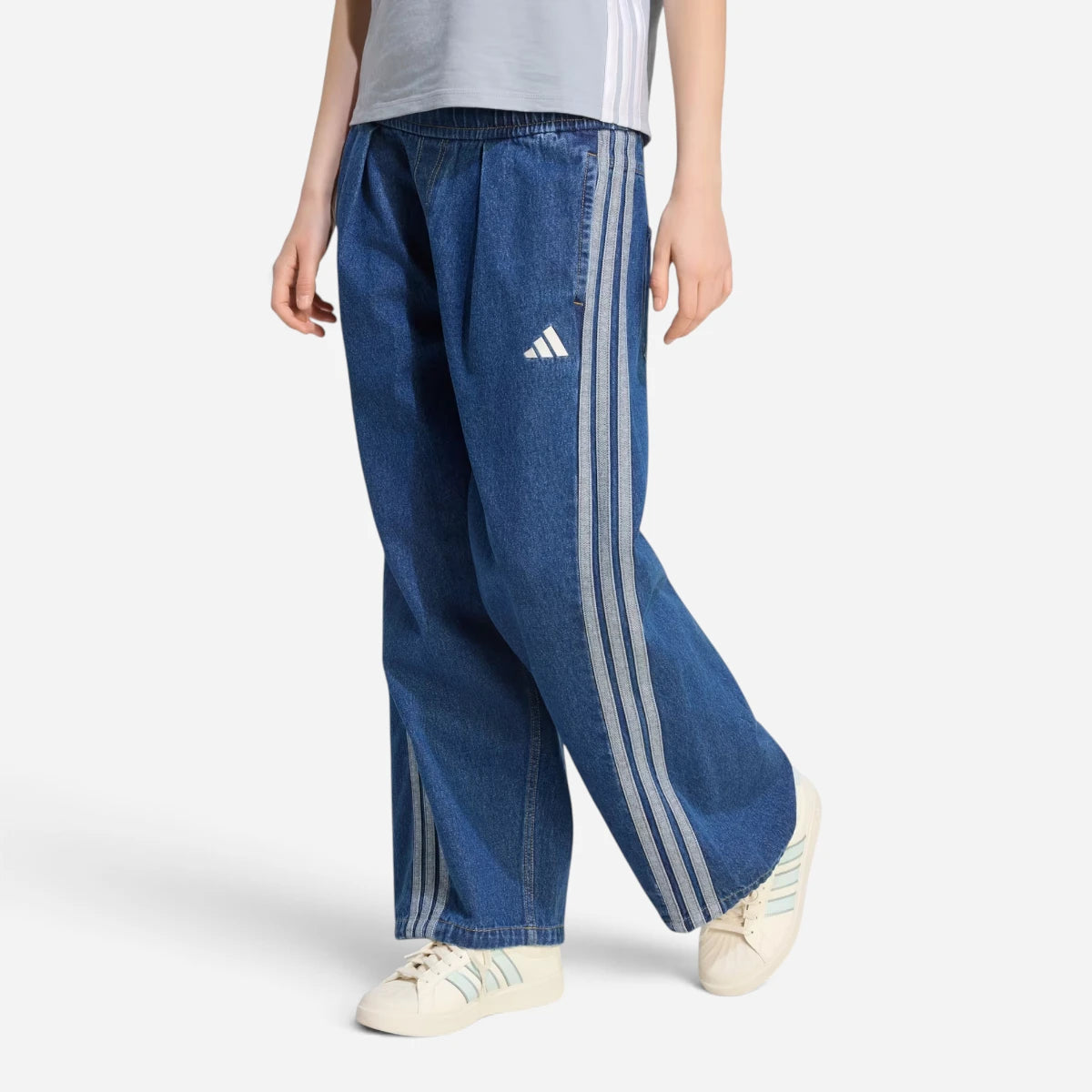 Adidas Pantalone Donna Denim Stadium Loose Fit