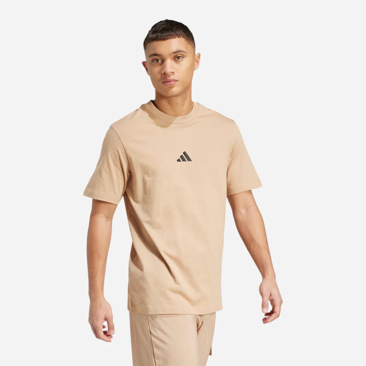 Adidas T-shirt Essentials Small Logo Single Jersey Sandstone