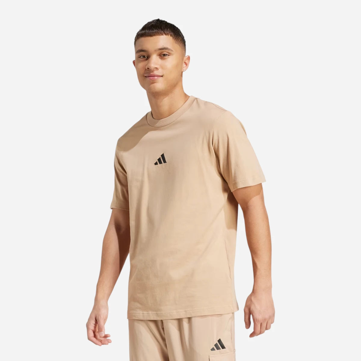 Adidas T-shirt Essentials Small Logo Single Jersey Sandstone