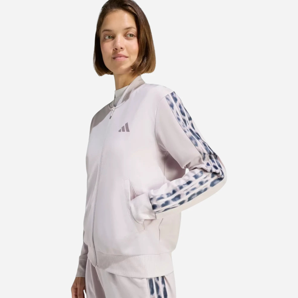 Adidas Tuta Track Suit 3 Stripes Essentials Leopard Ice Purple